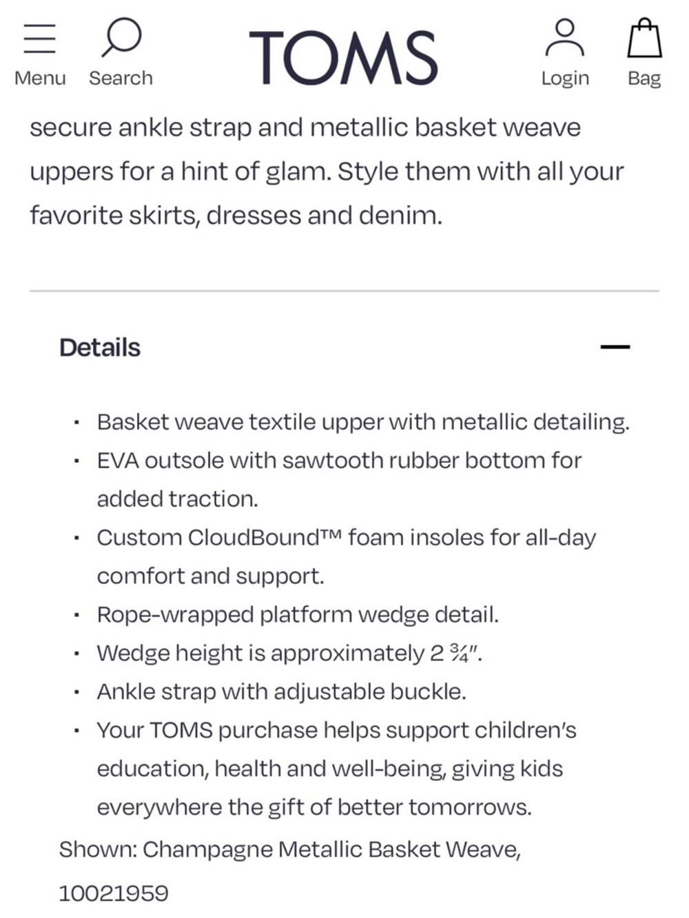 🤎Tom’s Diana Wedge Sandal 🤎 - Picture 7 of 7